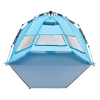 VEVOR Beach Tent Sun Shelter for 4 Person, Pop Up Beach Tent UPF 50+ Protection, Portable Sun Shade Canopy with Carrying Bag and Sand Pockets, Easy Setup Umbrella for Camping Fishing Outdoor Picnic