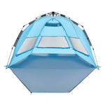 VEVOR Beach Tent Sun Shelter for 4 Person, Pop Up Beach Tent UPF 50+ Protection, Portable Sun Shade Canopy with Carrying Bag and Sand Pockets, Easy Setup Umbrella for Camping Fishing Outdoor Picnic