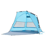 VEVOR Beach Tent Sun Shelter for 4 Person, Pop Up Beach Tent UPF 50+ Protection, Portable Sun Shade Canopy with Carrying Bag and Sand Pockets, Easy Setup Umbrella for Camping Fishing Outdoor Picnic