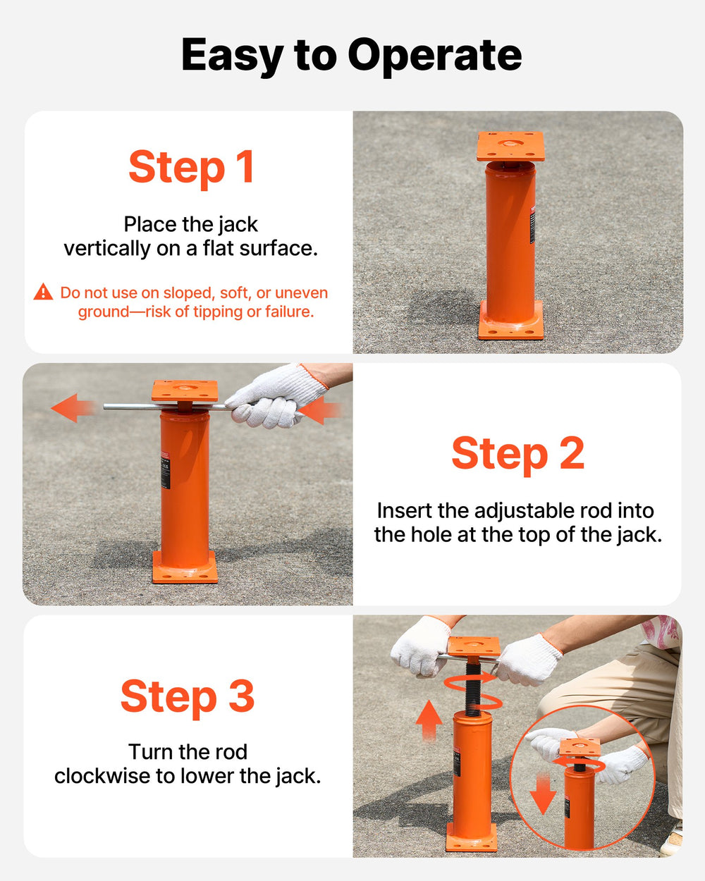 VEVOR 2PCS Adjustable Floor Jack Post House Floor Leveling Lift 30.5 cm-40.6 cm Height