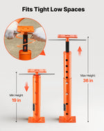 VEVOR House Floor Jack, 19"-36" Height Range, 18000 lbs Max Load Capacity, Adjustable Support Beam Basement Jack Post Pole for Leveling, Lift Support Steel Telescoping Jack Post for Temporary Support