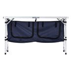 VEVOR Camping Kitchen Table, Folding Outdoor Cooking Table, 3 Adjustable Height, Aluminum Lightweight Portable Cook Station with Storage Organizer, Carry Handle, for BBQ Party Picnic RV Travel, Blue