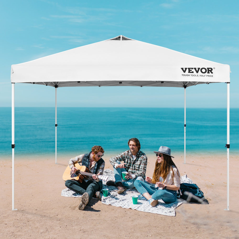VEVOR Pop Up Canopy Party Tent 304.8 x 304.8 cm with Portable Bag for Camping White