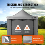 VEVOR Pop Up Canopy Tent Outdoor Gazebo Tent 304.8 x 304.8 cm with Sidewalls Dark Gray