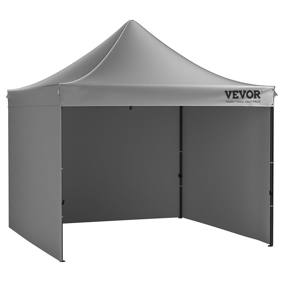 VEVOR Pop Up Canopy Tent Outdoor Gazebo Tent 304.8 x 304.8 cm with Sidewalls Dark Gray