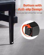 VEVOR Piano Keyboard Bench Storage Padded Seat Wooden Vanity Bookcase Stool 560x350x485mm
