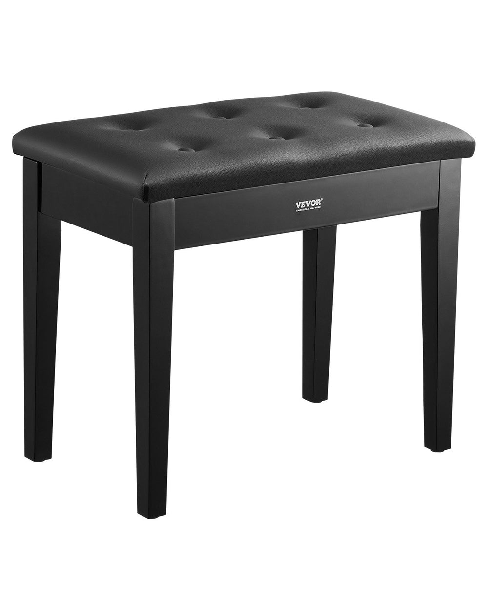 VEVOR Piano Keyboard Bench Storage Padded Seat Wooden Vanity Bookcase Stool 560x350x485mm