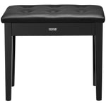 VEVOR Piano Keyboard Bench Storage Padded Seat Wooden Vanity Bookcase Stool 560x350x485mm