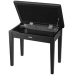 VEVOR Piano Keyboard Bench Storage Padded Seat Wooden Vanity Bookcase Stool 560x350x485mm