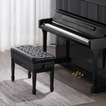 VEVOR Adjustable Piano Keyboard Bench Storage Padded Seat Wooden Bookcase Stool 750x360x515mm