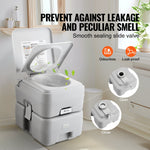 VEVOR Portable Toilet Flush Travel Camping 20.1 L Commode Potty with Carry Bag