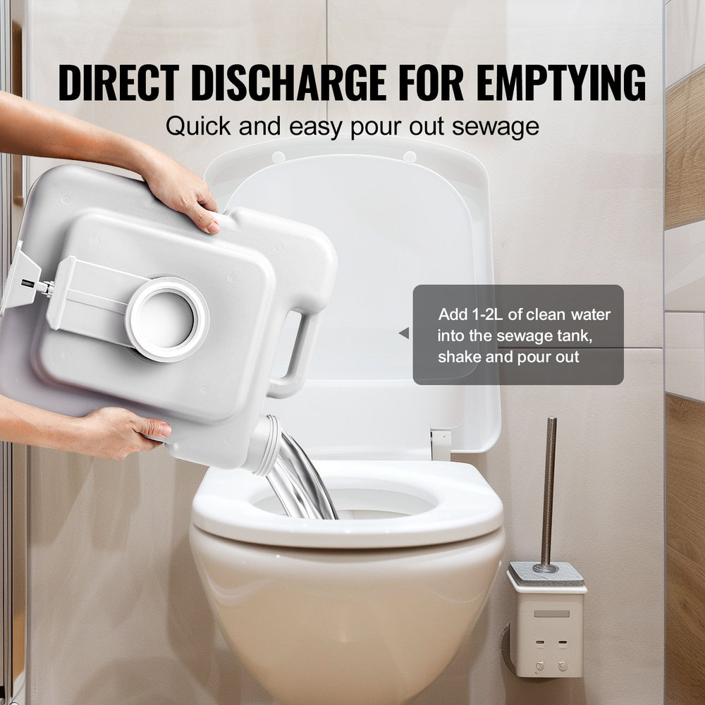 VEVOR Portable Toilet Flush Travel Camping 20.1 L Commode Potty with Carry Bag