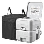 VEVOR Portable Toilet Flush Travel Camping 20.1 L Commode Potty with Carry Bag