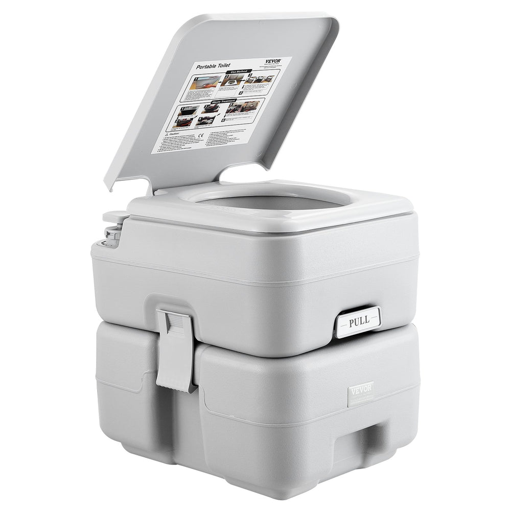 VEVOR Portable Toilet Flush Travel Camping 20.1 L Commode Potty with Carry Bag
