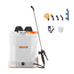 VEVOR Battery Powered Backpack Sprayer, 12L Powerful Electric Backpack Sprayer, 2 Retractable Wands & 5 Nozzles, Adjustable 0-90 PSI, 2 Hour Runtime, Portable Weed Sprayers for Yard Garden Lawn