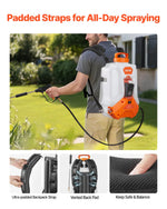 VEVOR Battery Powered Backpack Sprayer, 16L Electric Backpack Sprayer, 2 Wands & 8 Nozzles, Adjustable 0-90 PSI, 4H Runtime, Portable Yard Garden Lawn Sprayers for Weeding Spraying Cleaning