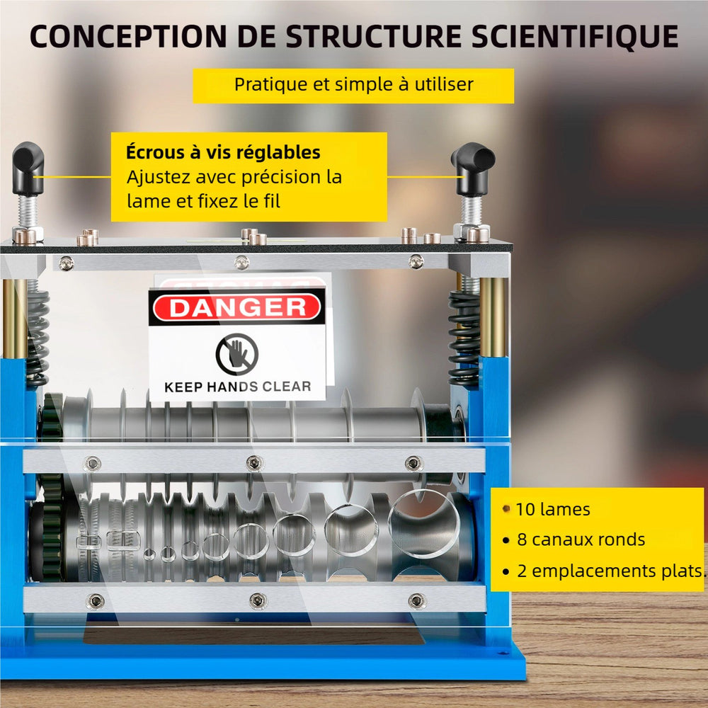 VEVOR Electric Wire Stripping Machine, 1.5-38 mm Automatic Wire Stripping Machine, 11 Channels 10 Blades Cable Stripping Machine, Wire Stripping Tool 2286 cm/Minute, for Recycling Copper Wire