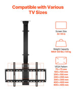 VEVOR Motorized Ceiling TV Mount, TV Wall Mount for 32 to 55 Inch TV, Electric Adjustable Ceiling TV Mount, Motorized Flip Down TV Mount Bracket with Max VESA 24 x 16 in, Fits TVs Up to 120 lbs