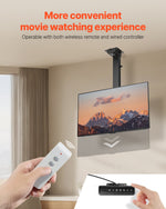 VEVOR Motorized Ceiling TV Mount, TV Wall Mount for 32 to 55 Inch TV, Electric Adjustable Ceiling TV Mount, Motorized Flip Down TV Mount Bracket with Max VESA 24 x 16 in, Fits TVs Up to 120 lbs