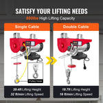VEVOR Electric Hoist, 399.2 kg Lifting Capacity, 850W 220V Electric Steel Wire Winch with Wireless Remote Control, 1219 cm Single Cable Lifting Height & Pure Copper Motor, for Garage Warehouse Factory