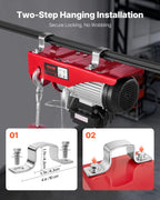 VEVOR Electric Hoist Crane Winch 997.9 kg 9997.4 cm Wireless & 426.7 cm Wired Remote