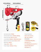 VEVOR Electric Hoist Crane Winch 997.9 kg 9997.4 cm Wireless & 426.7 cm Wired Remote