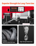 VEVOR Electric Hoist Crane Winch 199.6 kg 9997.4cm Wireless & 426.7 cm Wired Remote