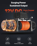 VEVOR Electric Winch Truck 6123.5 kg Synthetic Rope Waterproof Remote Control