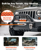 VEVOR Electric Winch Truck 6123.5 kg Synthetic Rope Waterproof Remote Control