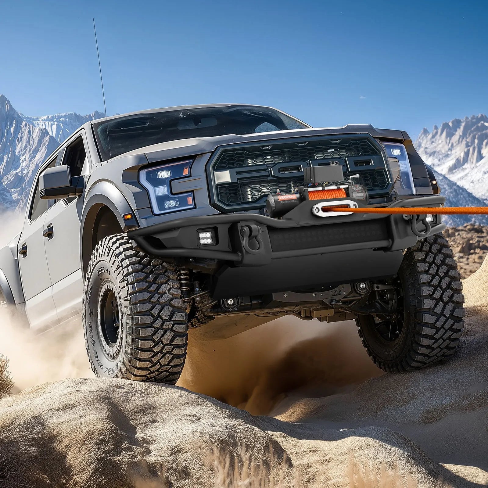 VEVOR Electric Winch Truck 6123.5 kg Synthetic Rope Waterproof Remote Control