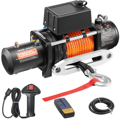 VEVOR Electric Winch Truck 6123.5 kg Synthetic Rope Waterproof Remote Control