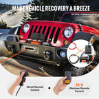 VEVOR Electric Winch Truck 4535.9 kg Synthetic Rope Waterproof Remote Control