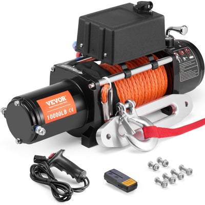VEVOR Electric Winch Truck 4535.9 kg Synthetic Rope Waterproof Remote Control