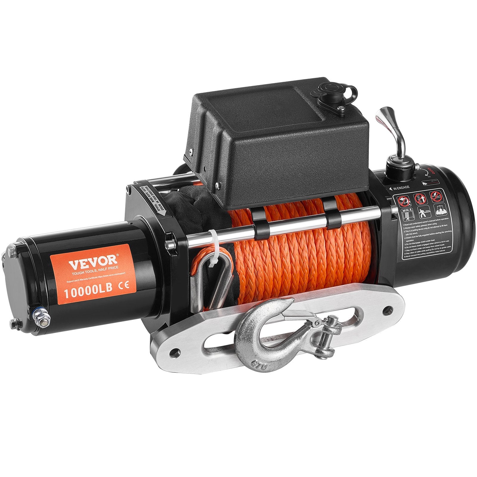 VEVOR Electric Winch Truck 4535.9 kg Synthetic Rope Waterproof Remote Control