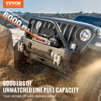 VEVOR Electric Winch for Truck 2721.6 kg Synthetic Rope Waterproof Remote Control