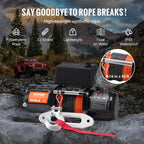 VEVOR Electric Winch for Truck 2721.6 kg Synthetic Rope Waterproof Remote Control