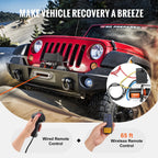 VEVOR Electric Winch for Truck 2721.6 kg Synthetic Rope Waterproof Remote Control