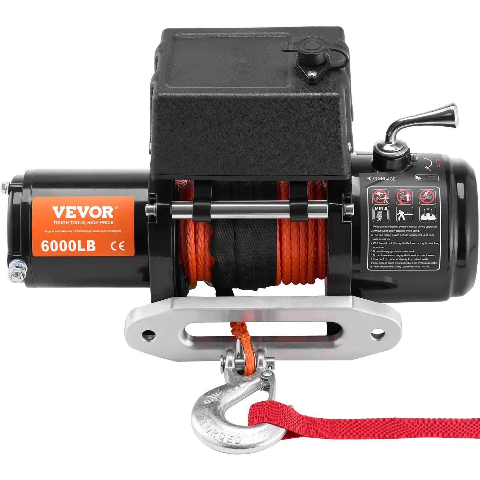 VEVOR Electric Winch for Truck 2721.6 kg Synthetic Rope Waterproof Remote Control