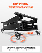 VEVOR Electric Lift Table, 330 lbs Capacity Single Scissor Lift Table, 8 - 28 in Height Adjustable Lifting Platform, Coffee Table lift with 4 Wheels, for Material Handling and Transportation, Black