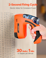 VEVOR Cordless Brad Nailer, 2-in-1 Nail Gun Staple Gun, 18 Gauge 15 mm, Battery Powered, with 1000 Pcs Staples and 1000 Pcs Nails, Non-Slip Rubber Grip, for Woodworking, Carpentry and DIY Projects