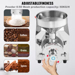 VEVOR Soybean Grinder Commercial Grinding Machine for Spices 2200W Corn Mill Grinder 50 KG/H Stainless Steel Corn Grinder Industrial Flour Milling Machine for Pepper Soybean Peanut Corn Grains