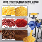 VEVOR Electric Grain Mill Grinder, 3000W Spice Grinders, Commercial Corn Mill with Funnel, Thickness Adjustable Powder Machine, Heavy Duty Feed Flour Cereal Mill Wheat Grinders, Dry Grinder