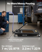 VEVOR Low Profile Oil Drain Pan, 64 L Capacity, Rolling Oil Drain Pan with Electric Pump & 2.2 m Hose, Leak-proof & Corrosion-resistant, Fit for Cars, SUVs, Trucks, Motorcycles, ATVs, Metal