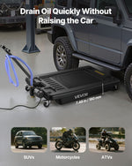 VEVOR Low Profile Oil Drain Pan, 64 L Capacity, Rolling Oil Drain Pan with Electric Pump & 2.2 m Hose, Leak-proof & Corrosion-resistant, Fit for Cars, SUVs, Trucks, Motorcycles, ATVs, Metal