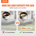 VEVOR RV Stabilizer Jacks, 4 Pack Aluminum RV Leveling Jacks, RV Stack Jacks for RV Travel Trailer Camper, Single Screw Jack Support up to 2721.6 kg, Adjustable from 27.9 to 43.2 cm