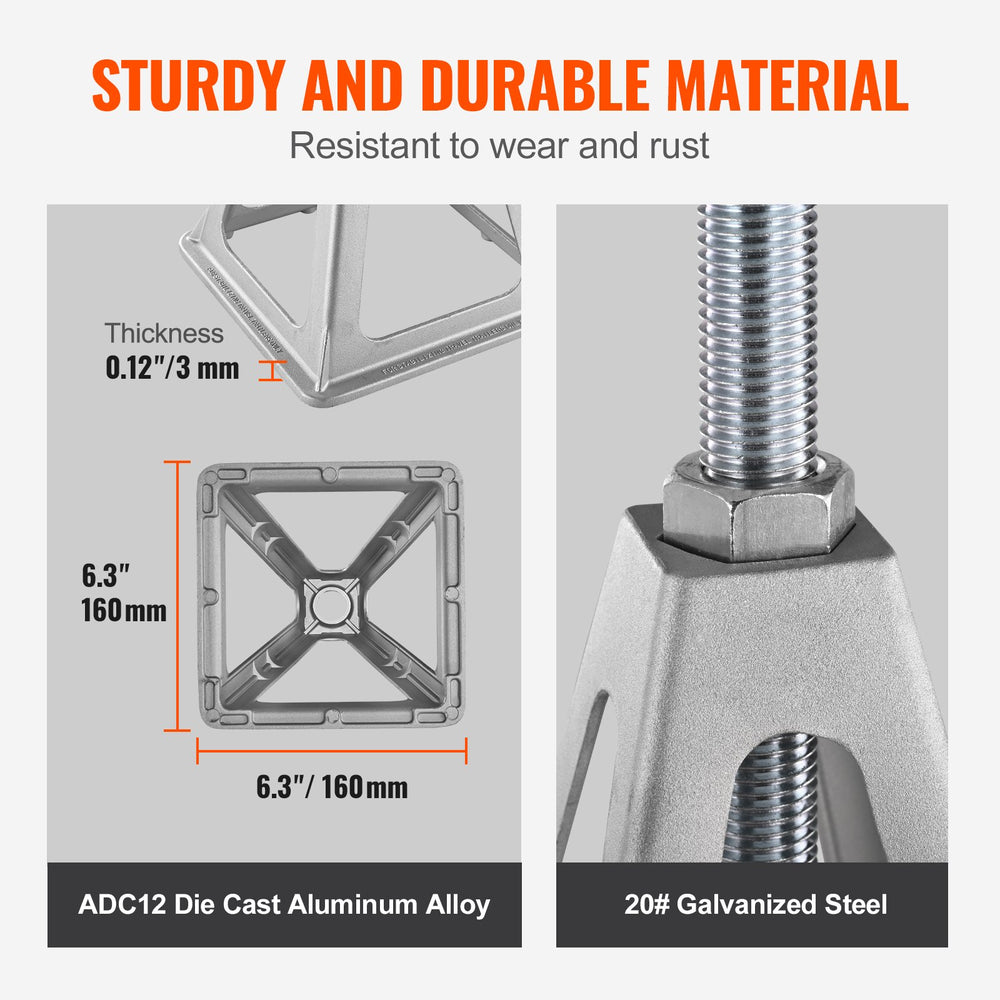 VEVOR RV Stabilizer Jacks, 4 Pack Aluminum RV Leveling Jacks, RV Stack Jacks for RV Travel Trailer Camper, Single Screw Jack Support up to 2721.6 kg, Adjustable from 27.9 to 43.2 cm
