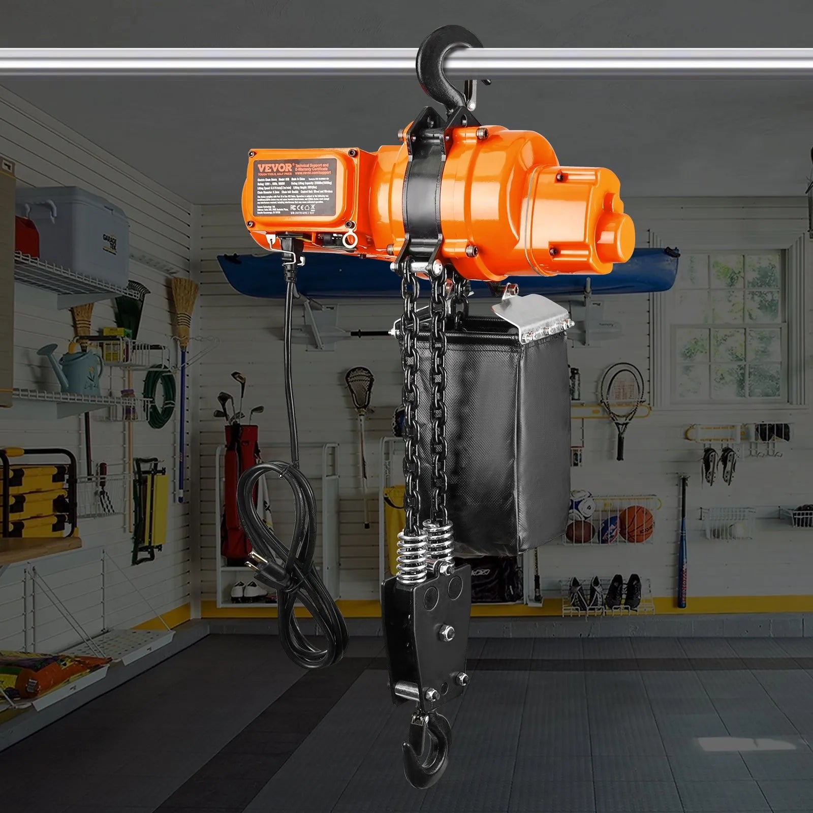 VEVOR Electric Chain Hoist Single Phase Crane Hoist 997.9 kg Load 609.6 cm Lifting