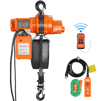 VEVOR Electric Chain Hoist Single Phase Crane Hoist 997.9 kg Load 609.6 cm Lifting