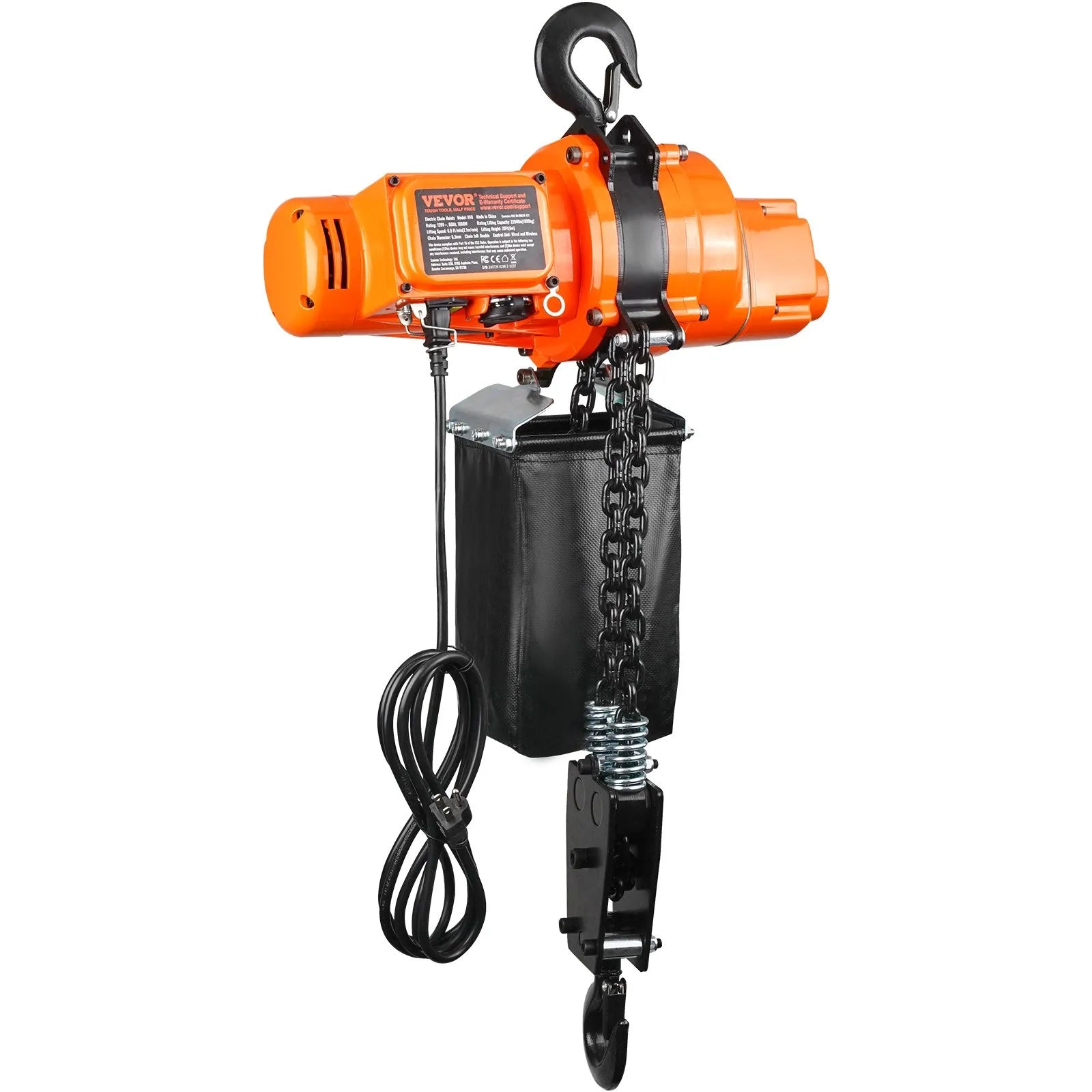 VEVOR Electric Chain Hoist Single Phase Crane Hoist 997.9 kg Load 609.6 cm Lifting