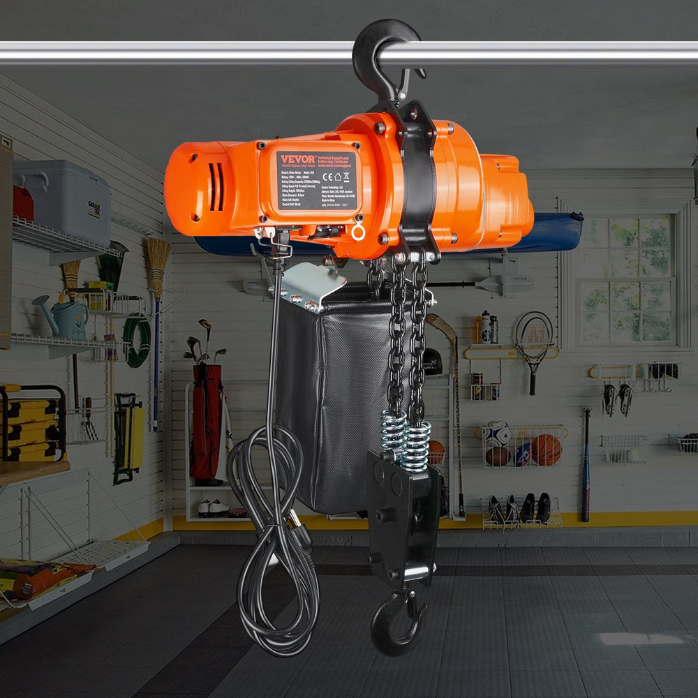 VEVOR Electric Chain Hoist Single Phase Crane Hoist 997.9 kg Load 304.8 cm Lifting